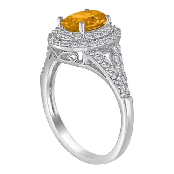 Womens Genuine Yellow Citrine Sterling Silver Cocktail Ring, Size 6.75, NWOT - Picture 2 of 12